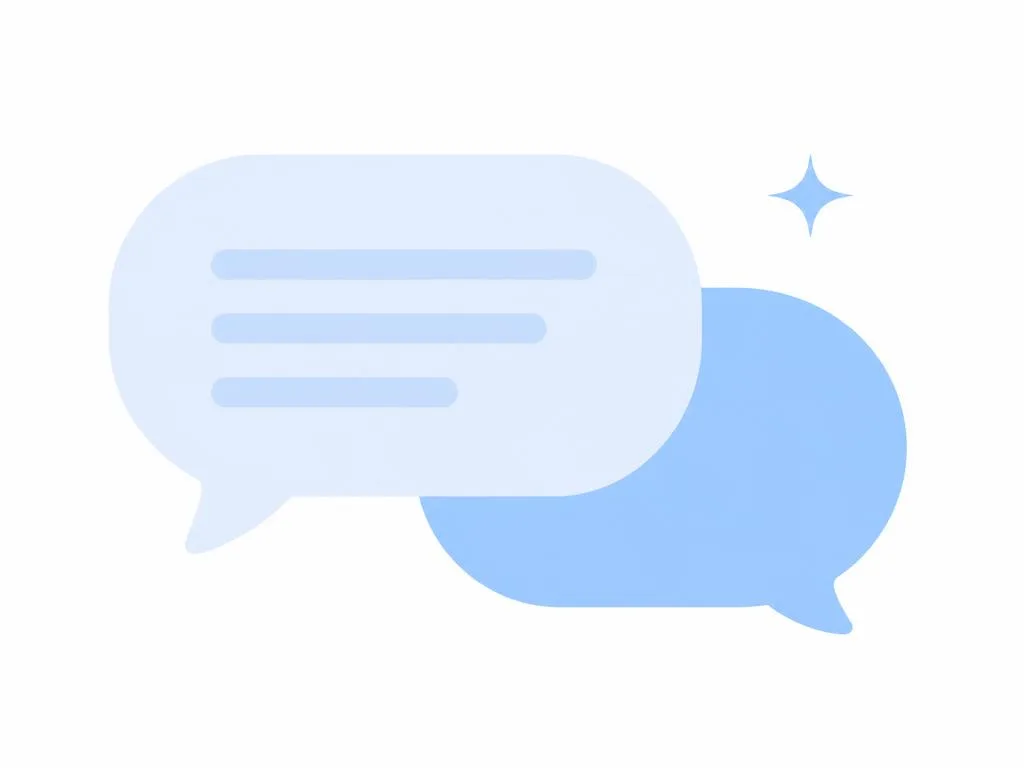 Illustration of chat bubbles representing an AI legal conversation